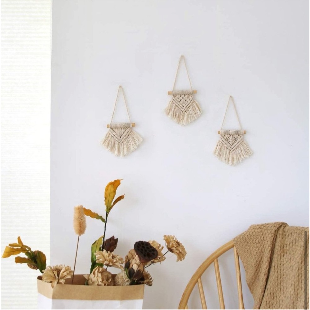 3pc Macrame Boho Decor Hangings Handwoven Artistry By Laney Soul Embellishments